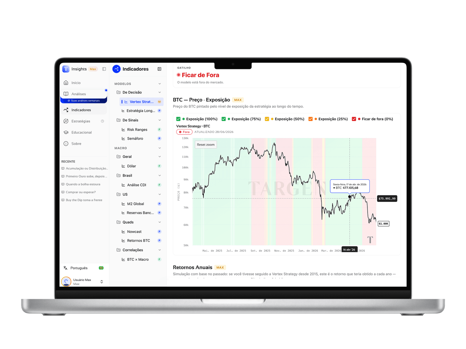 Targen Insights no computador